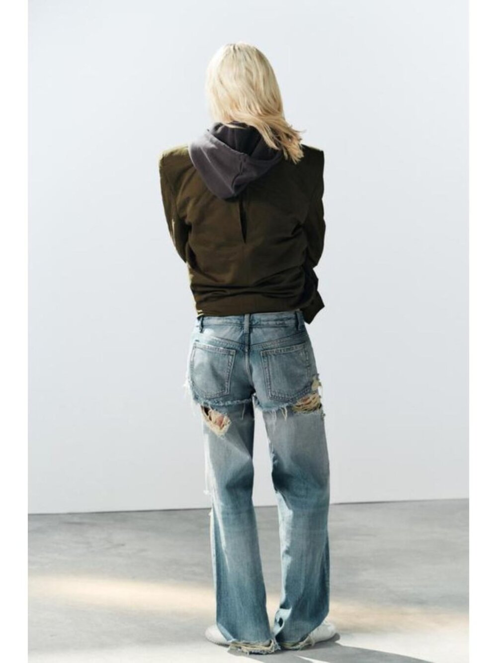 ZARA TRF LOW-RISE STRAIGHT JEANS WITH DOUBLE-LAYER EFFECT 5252/210/400
